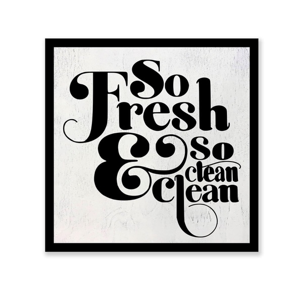 So Fresh & So clean clean wooden wall art - Picture 2 of 2